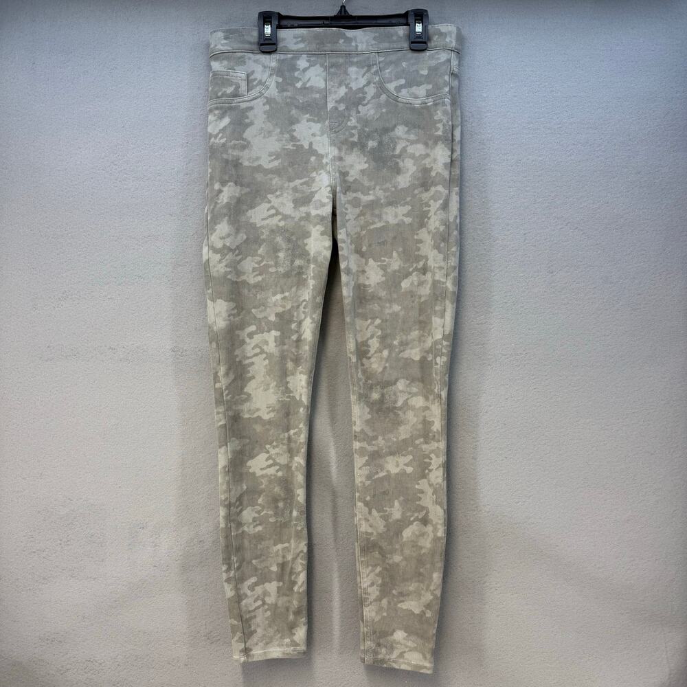 Spanx Jeans Women's M Grey Green Camo Skinny Soft Stretch Sculpting Jeans